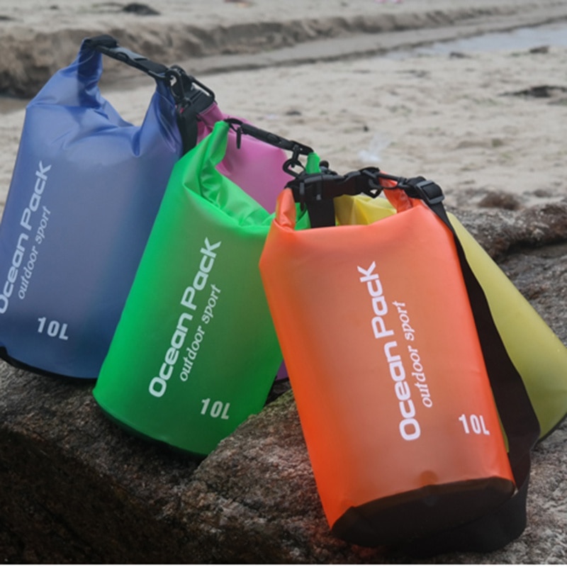 2L 5L 10L Waterdichte Dry Bag Outdoor Strand Schouderriem Pvc Geknikte Drijvende Opslag Zak Reizen Varen Raften Zakken