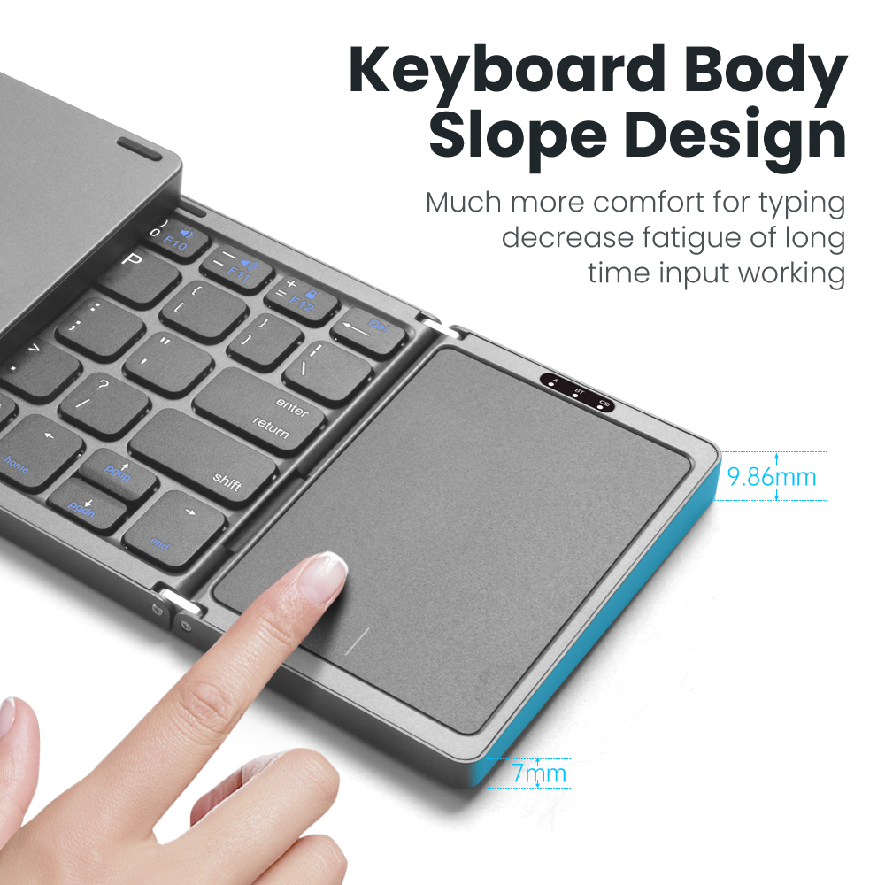 Foldable Wireless Bluetooth Keyboard Folding Mini Keyboards With Touchpad for PC Mac Smartphone Windows iOS Android