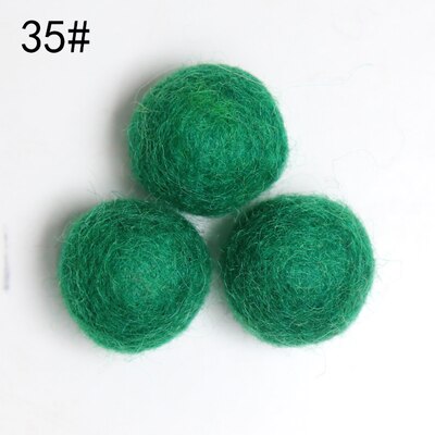 2.3cm 10Pcs 100% Wool Wool Felt Balls Lovely Diy Round Wool Ball Colorful Pom Poms craft Supplies handcraft Home Decro: 35 leaf green