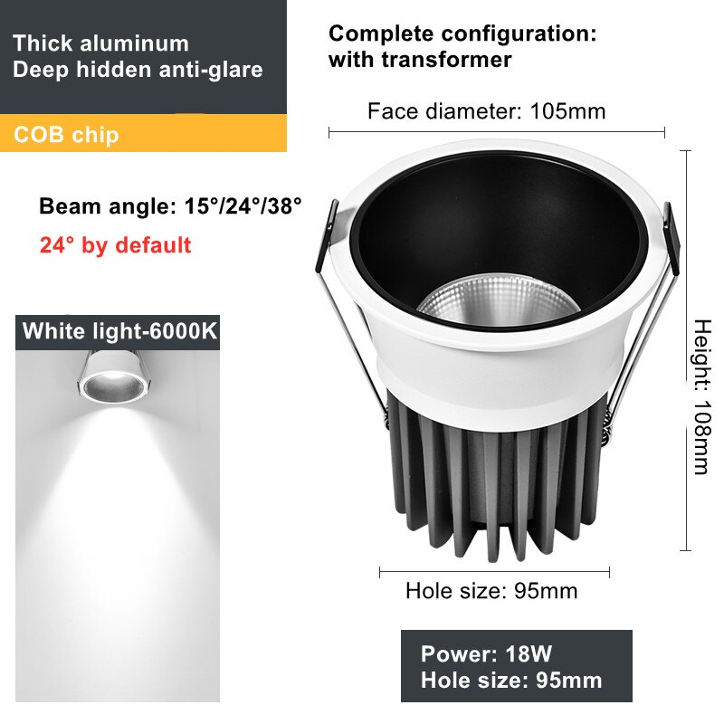 Spotlight Led Ceiling Light Embedded Deep Anti-gla... – Grandado