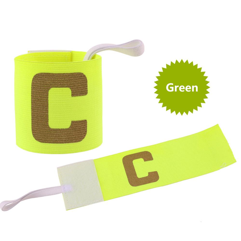 Durable Armband Multi-function Delicate Texture Kids Adjustable Soccer Football Captain Arm Band Leader Competition Armband: Green