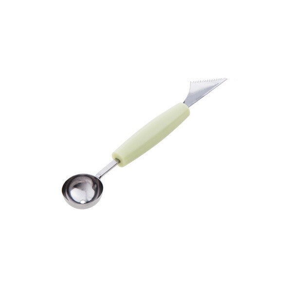 Carving Stainless Steel Melon Ice Cream Baller Double Ended Carving Scoop Sculpture Fruit Knife Spoon Tool Kitchen Sculpture: Light green