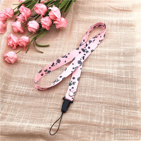 10pcs/lot Spring Scent Inspired flower lanyard neck strap usb flash drive id card Pass Gym lanyard para llaves DIY Hang Rope: J01