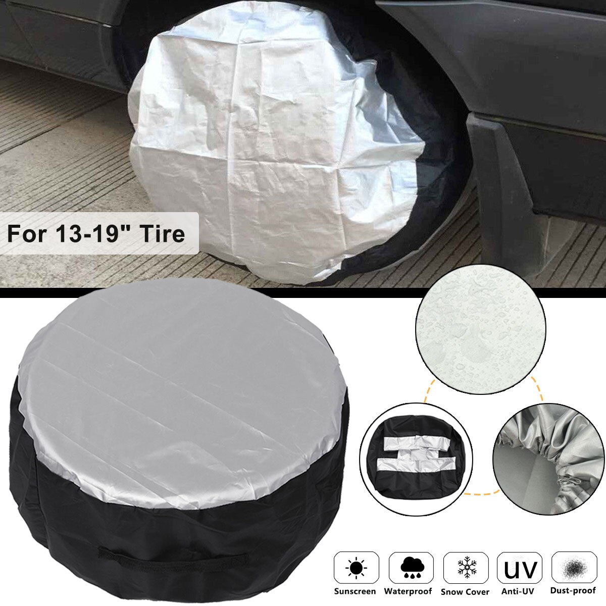 1/4Pc Universele 13-19Inch Auto Suv Tire Cover Case Reservewiel Wiel Tas Tyre Spare opslag Meters Tote Polyester Oxford Doek