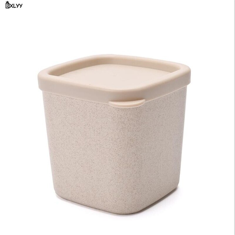 BXLYY1pc Tarwe Stro Bedekt Plastic Opbergdoos Keuken Size Voedsel Opslag Blikjes Feestartikelen Bruiloft Decoratie Accessories.7z: Beige / 720ml