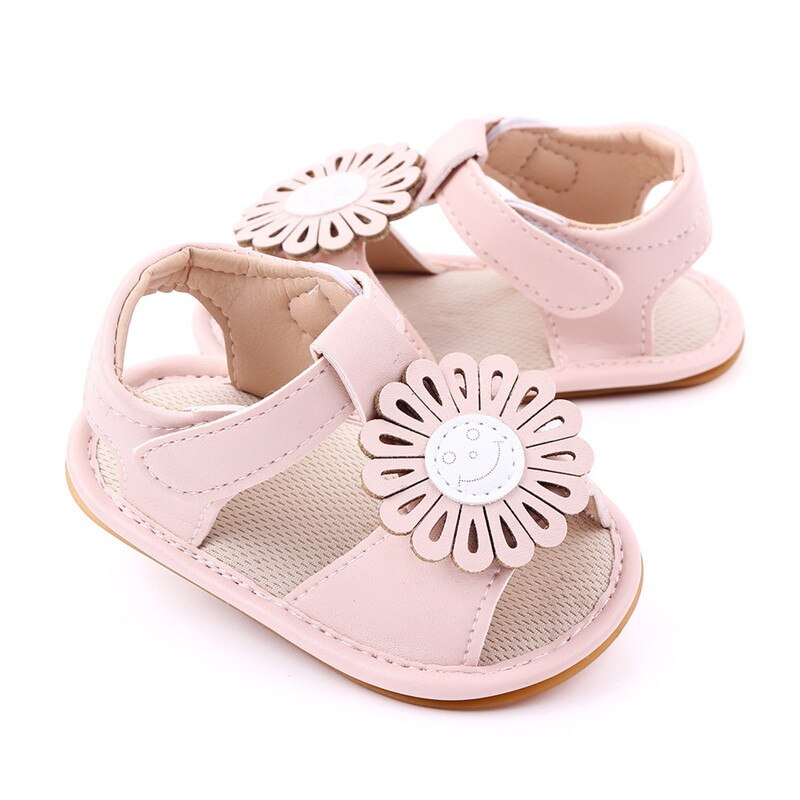 Baby Girls PU Sandals Lovely Flower Baby Shoes Soft Sole Breathable Toddler Footwear Girls Princess Shoes