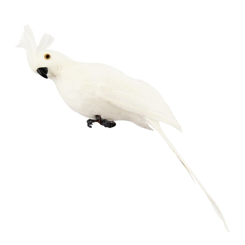 Garden Simulation Gardening Decorative Bird Garden Craftwork Decoration Parrot Emulational parrot For Show Window: White