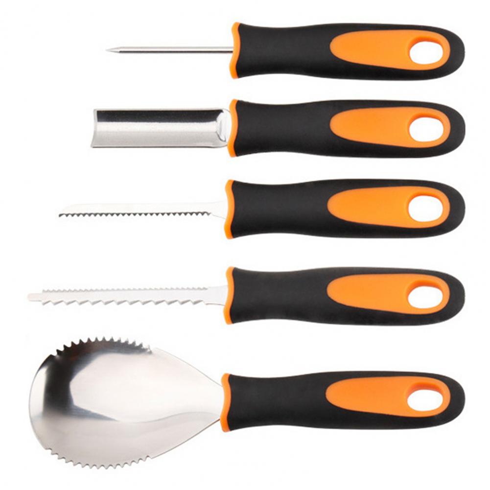1 Set Halloween Pumpkin Carving Kit with Carrying Bag Sharp Stainless Steel Pumpkin Carving Cutters Kids Craft Tool