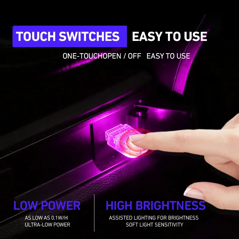 Multi-color RGB Car USB Ambient Lights LED Car Rhythm Lights Car USB Sound Control Ambient Lights