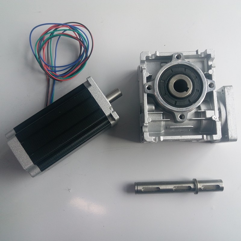 Ratio10:1 reductor de velocidad de caja de engranajes de tornillo sin fin RV030 14mm de salida con Motor paso a paso Nema23 84MM 2.2NM 320Oz-in kit para enrutador CNC