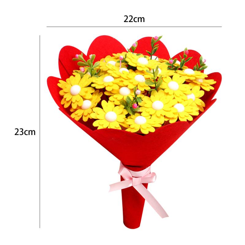 Material Package Button Bouquet Buttons Bouquets Flower DIY Material Package Decorative Paper Cord Mother's Day DIY Toys