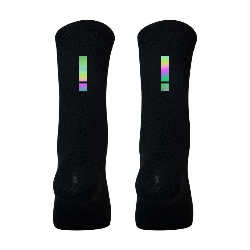 1 para kolorowe odblaskowe skarpety rowerowe sporty rowerowe oddychające szybkie suche Knitting Mid-tube wiosna letnie skarpetki damskie i męskie: BLACK14