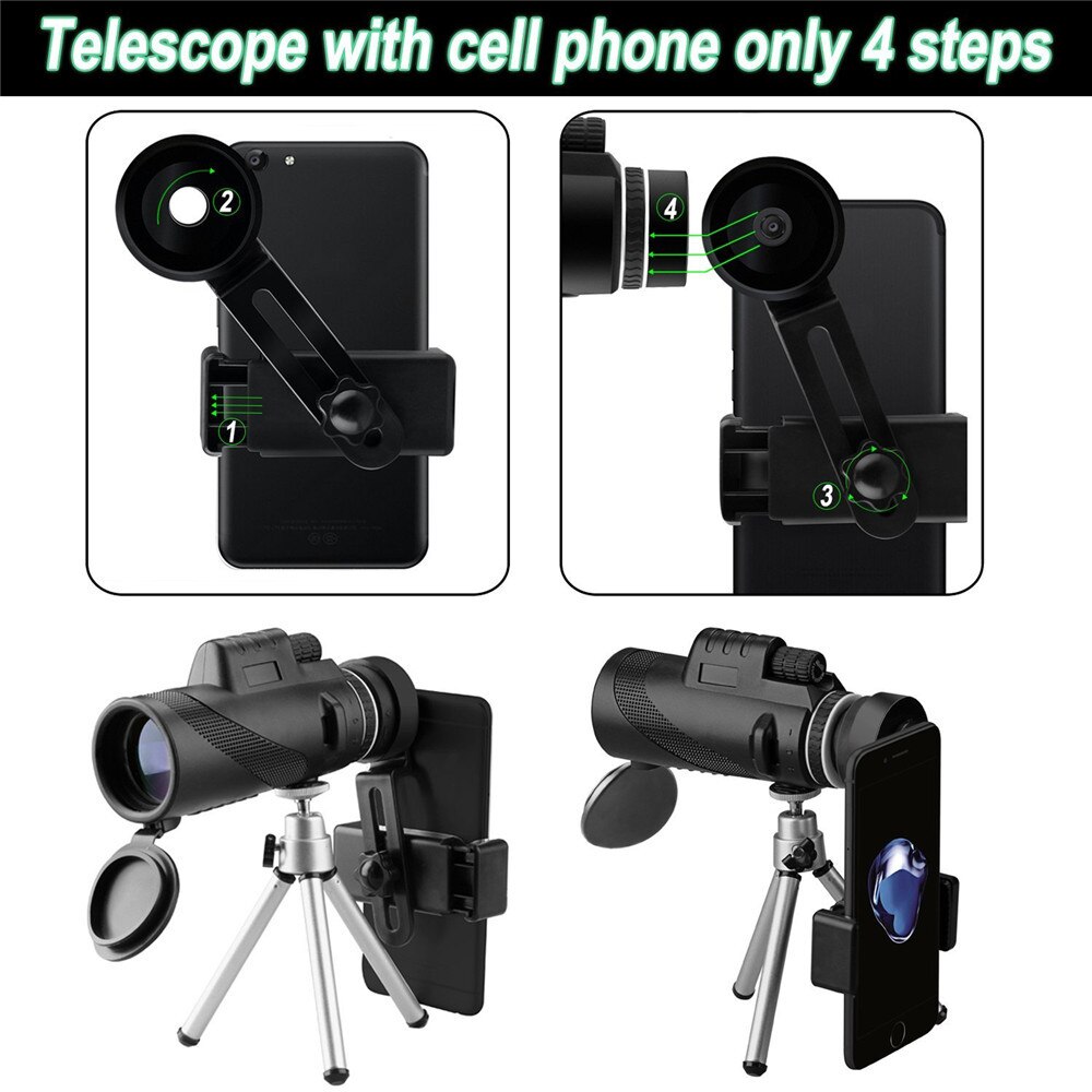 Monoculaire Met Universele Telefoon Adapter Mount Bak4 Telescoop Met Snelle Smartphone Stand Outdoor Uitzicht Op Props #42
