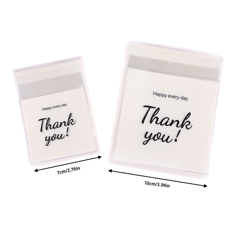 100 Stück Plastiktüzehn Dankeschön-Keksbeutel, selbstklebende Süßigkeitenbeutel für Hochzeit, Geburtstag, Party, Geschenktüte, Kekse, Backen, Verpackungsbeutel