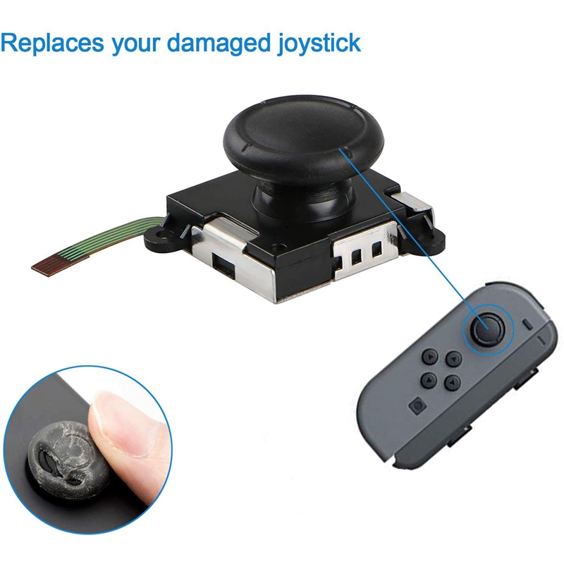 Utbytes joystick analog tumspak för nintendo switch joy-con controller-inkluderar tri-wing & cross skruvmejsel verktyg