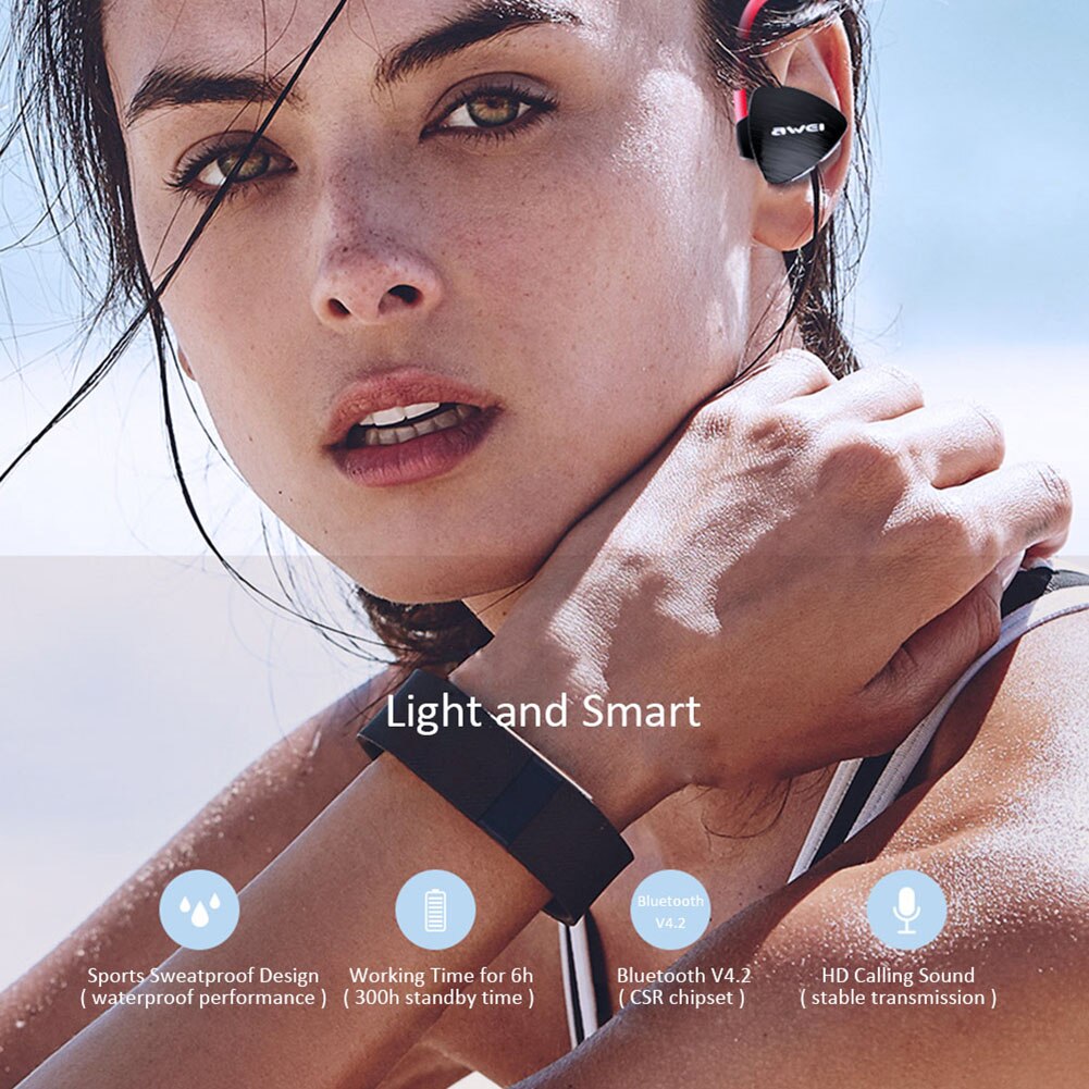 Awei Draadloze In-Ear Bluetooth Nekband Koptelefoon Sport Hals Opknoping Hoofdtelefoon