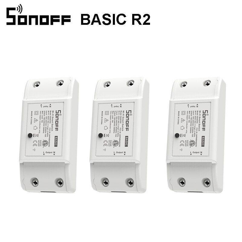 1/10Pieces Sonoff Basic R2 Wifi DIY Smart Wireless Remote Universal Switch Light Controller Module Work With Alexa Google Home: 3pcs