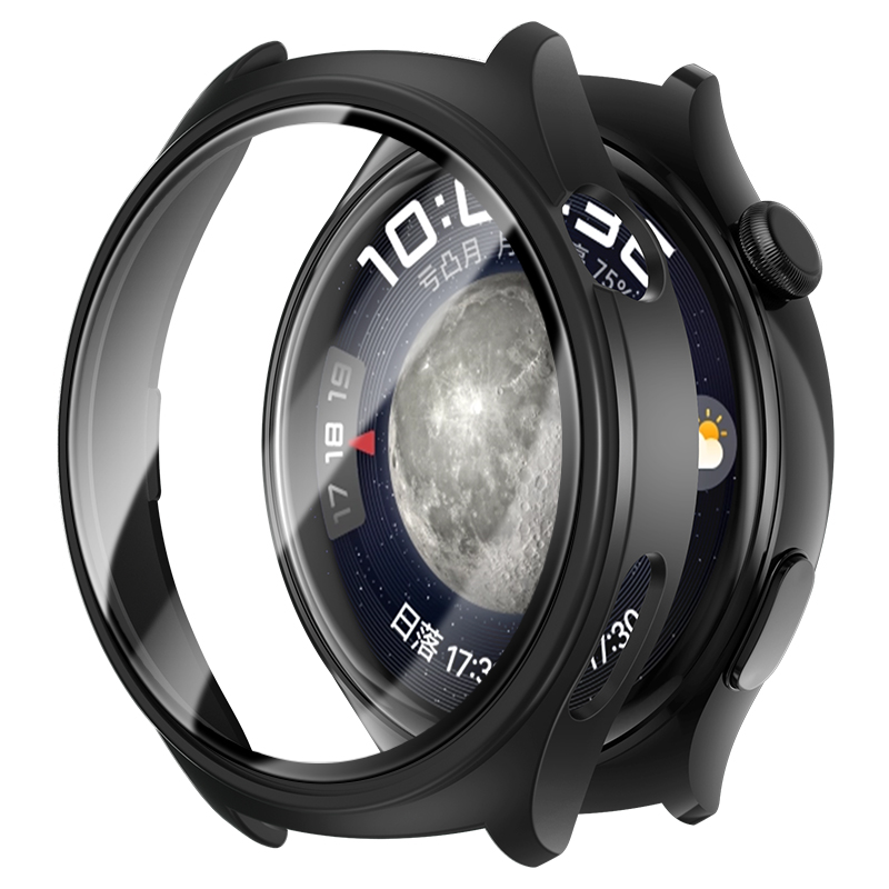 Vidro temperado + capa para huawei watch 4 case 46mm cobertura completa protetor de tela protetora para huawei watch4 acessórios: Cáqui