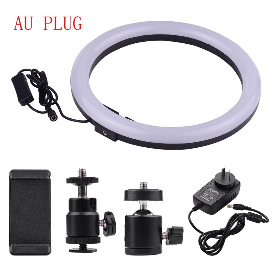 2700-5500K Dimmable Ring Light 30 cm/12 pulgadas fotografía exterior LED Selfie Ring luz con soporte de teléfono para Video Live Studio: 3.300 K