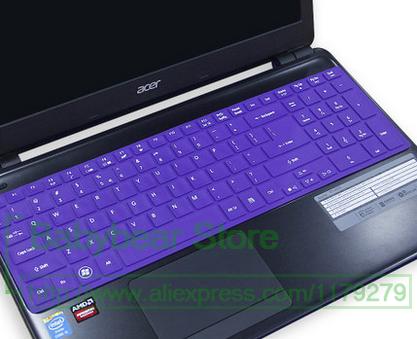 Laptop Keyboard Cover for Acer Aspire E 15 - Ultra-thin Silicone Protector - Waterproof & Dustproof: All Purple