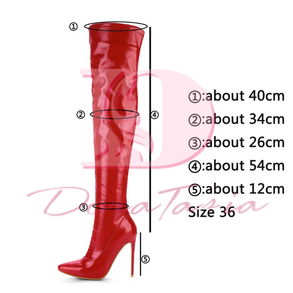 DoraTasia Plus Größe 48 Spitz Frauen Schuhe Stiefel sexy dünn hoch Hacke Party Schuh frau Winter ovet sterben knie Stiefel