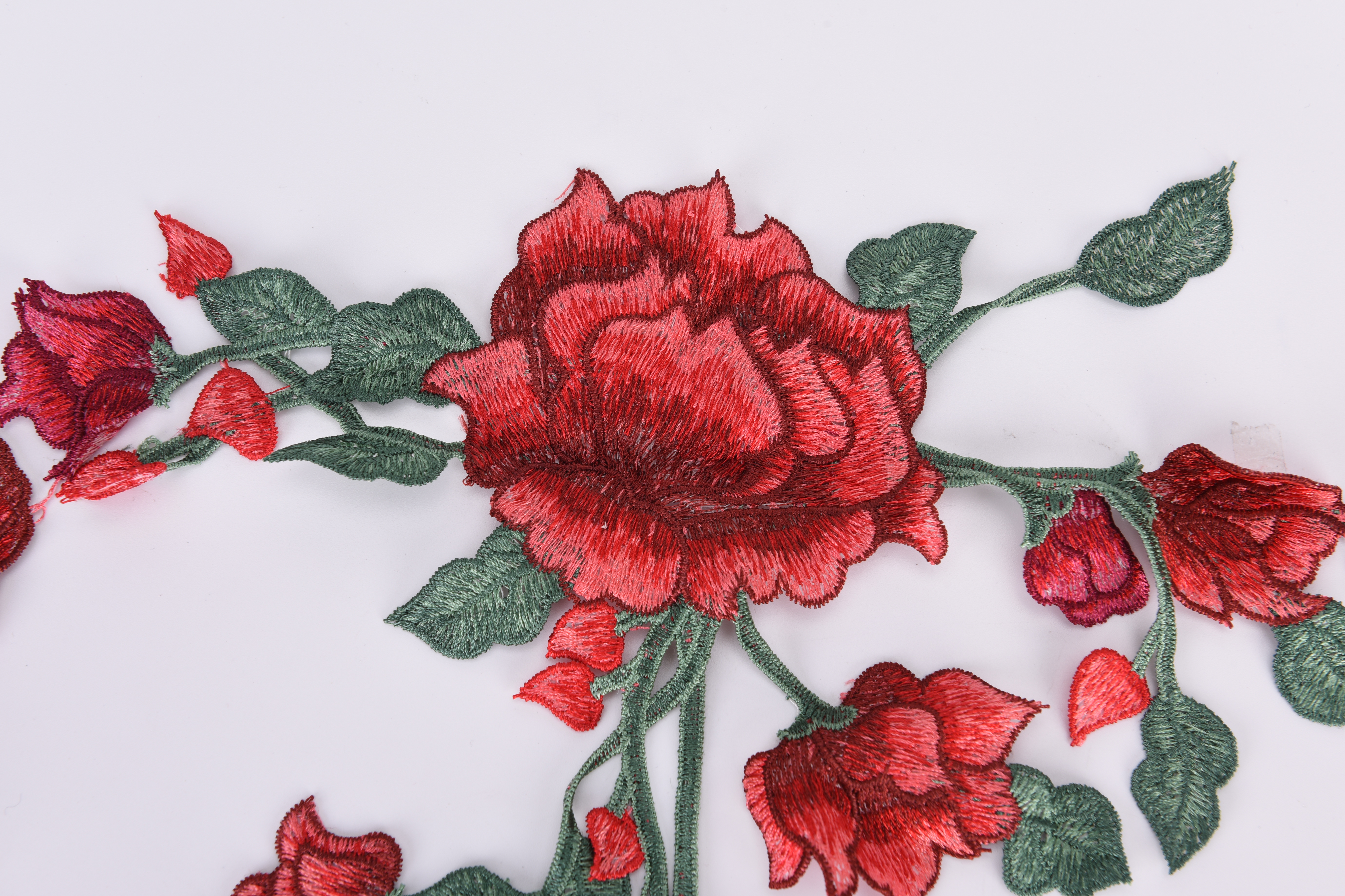 Rozenbloem borduurwerk naaien op patch badges kleding jurk diy accessoires 1pc