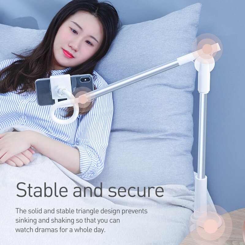 Baseus 360 Roterende Flexibel Lange Arm Lui Telefoon Houder Verstelbare Desktop Bed Tablet Clip Voor Iphone Xiaomi Mobiele Telefoon Houder