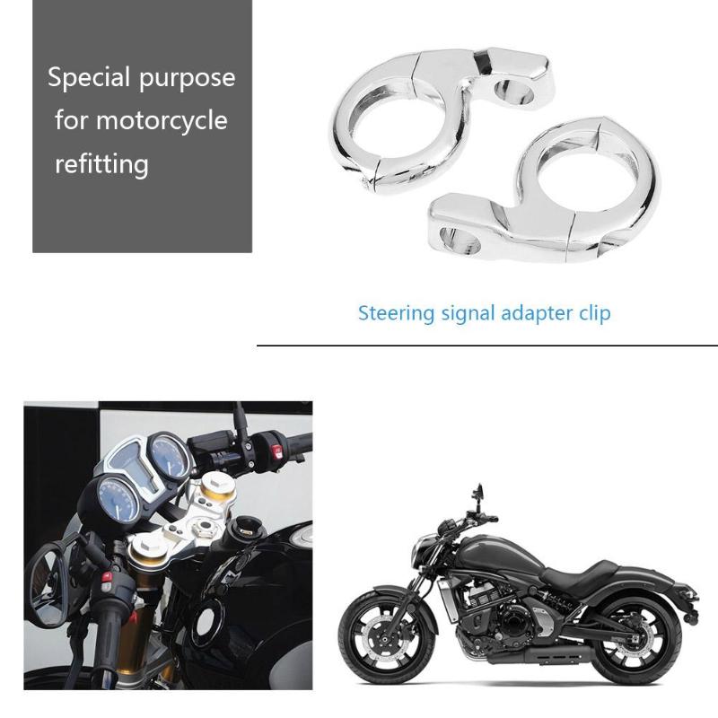 2 unids/lote 10mm/8mm moto de la motocicleta del manillar del espejo señal adaptador abrazaderas cromado para ATV suciedad bicicleta accesorios
