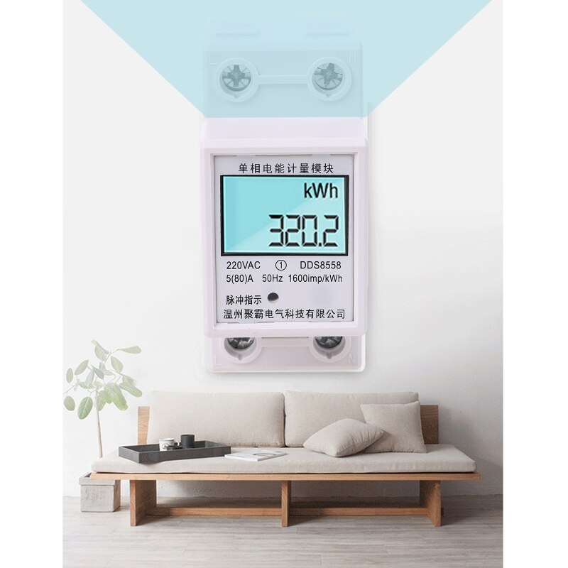 Home 80A LCD Digital Single Phase Energy Meter Multifunction kWh Power Consumption Wattmeter Electronic Measuring Tools