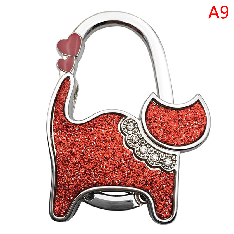 Portable Folding Handbag Hook Holder Purse Hanger Table Edge Hanging Hooks For Handbag Decoration Women Bag Organizer: Rose Gold