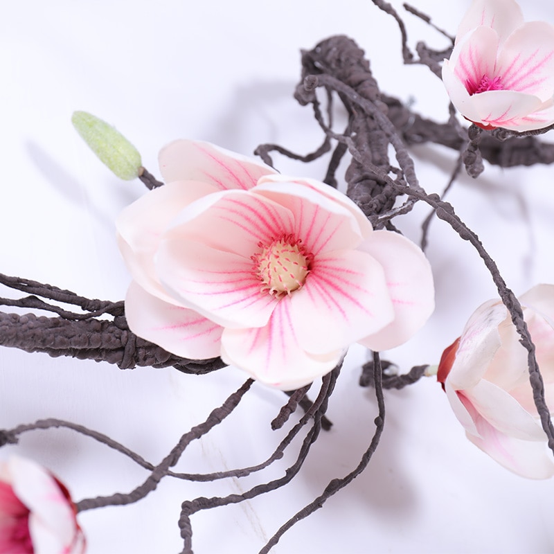 Magnolia bröllop båge dekorationer blommor vägg murgröna vinranka krans konstgjorda blommor girlander hängande grenar vägg blommor girlander