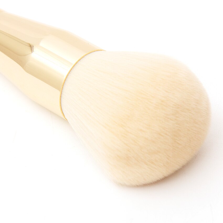 Comfortabele italiaanse make-upkwasten nano superzacht dik haar goud metaal maquiagem blush poeder kabuki make-upkwast