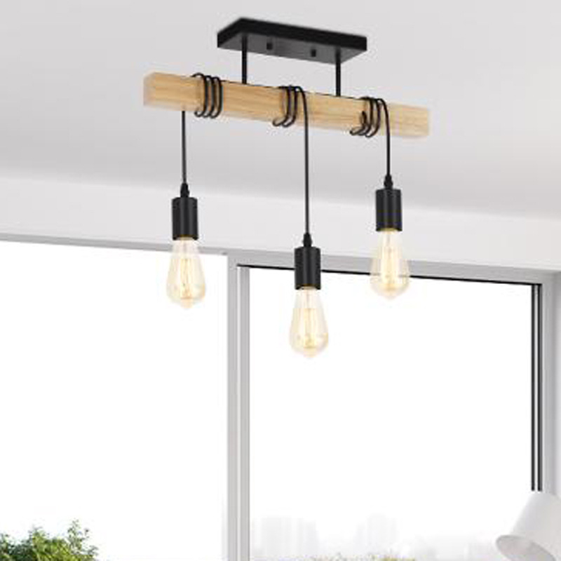 Moderne creatieve houten kroonluchter licht plafond massief houten voor eetkamer woonkamer restaurant hanglamp hanglamp