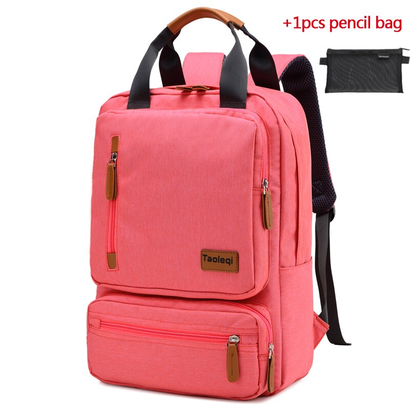 IKE MARTI Casual Men Laptop Backpack 15.6 Inch Waterproof Girl Gray Anti-Theft Woman Junior High School Bag Backpacks: pink-p