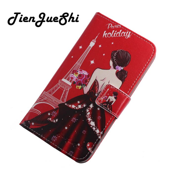 TienJueShi-Funda de cuero con tapa de protección para adolescentes, estilo Patter, DUODUOGO J6 Plus, monedero: Goddess