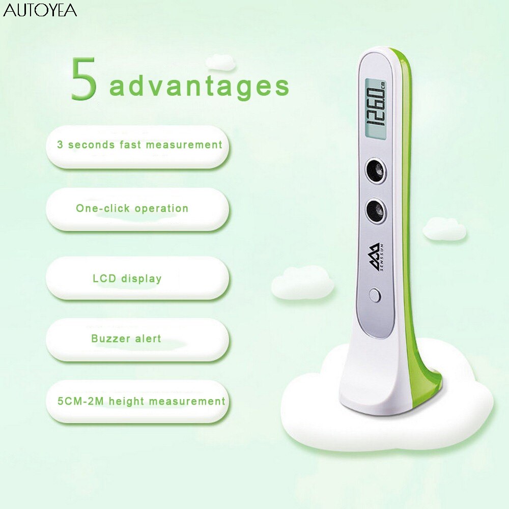 Height Measuring Instrument Handheld Ultrasonic Stadiometer Height Measuring Device Rule Sensor Monitor For Kids And Adults