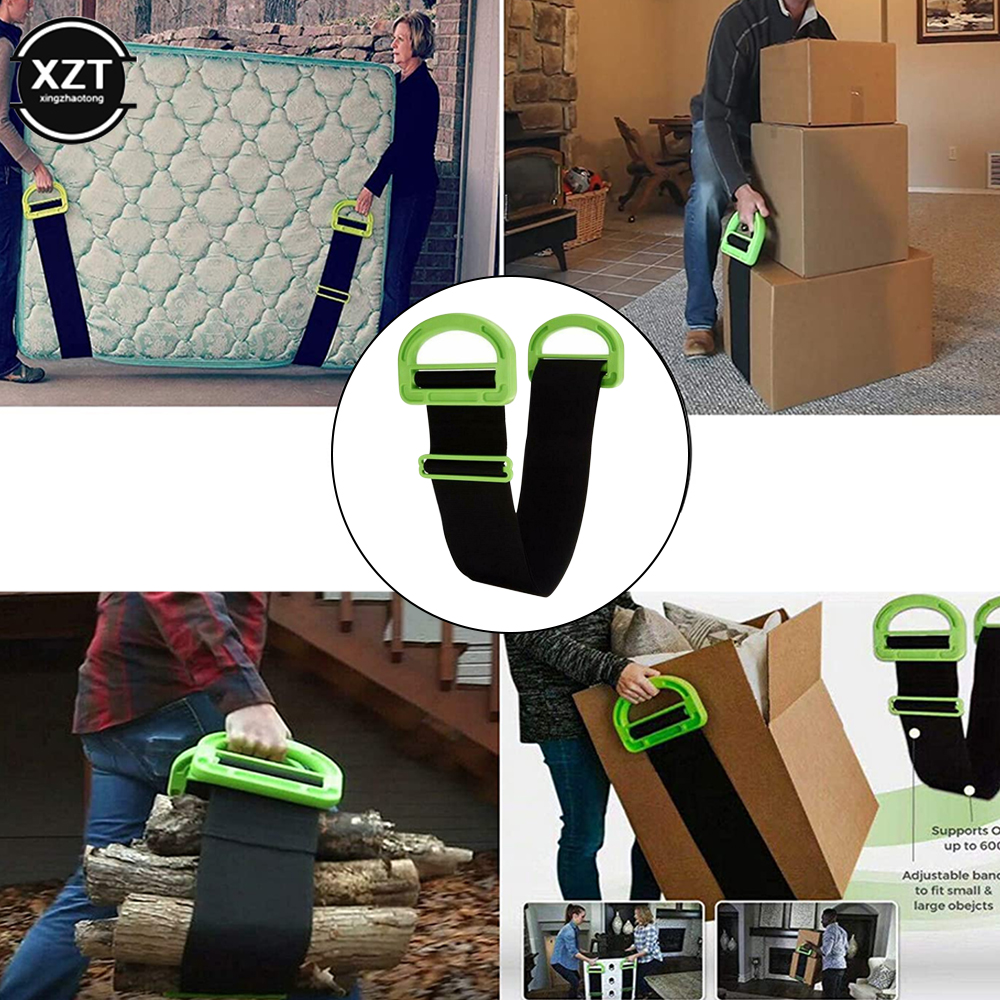 Useful Lifting Moving Strap Furniture Transport Belt In Shoulder Straps Team Straps Mover Easier Conveying Storage green