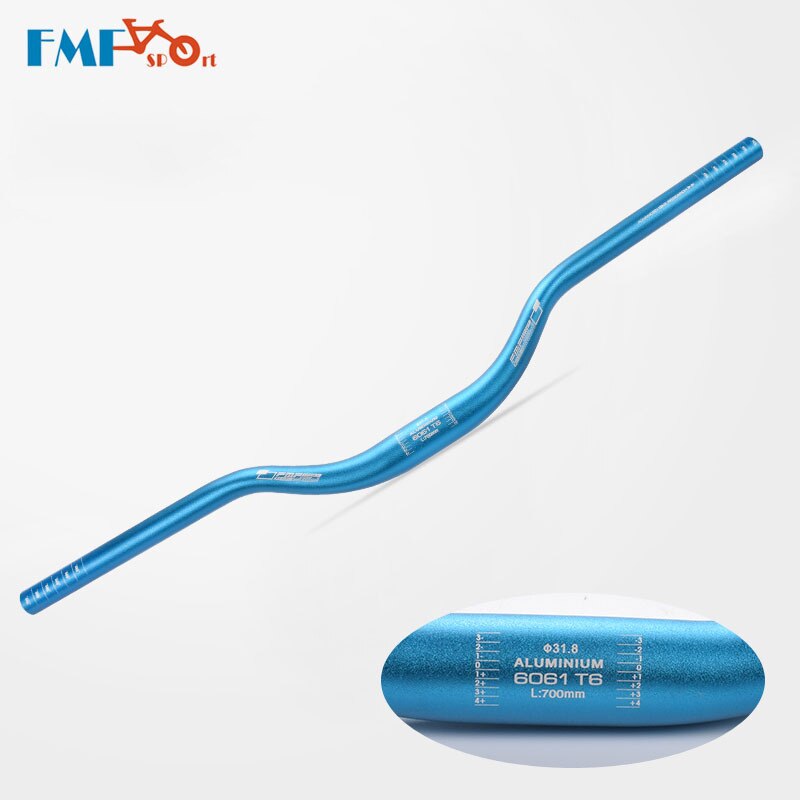 FMFXTR – guidon de vtt plat/surélevé en alliage d'aluminium haute résistance, partie droite de vélo, 31.8x620/700mm: Riser-700-blue