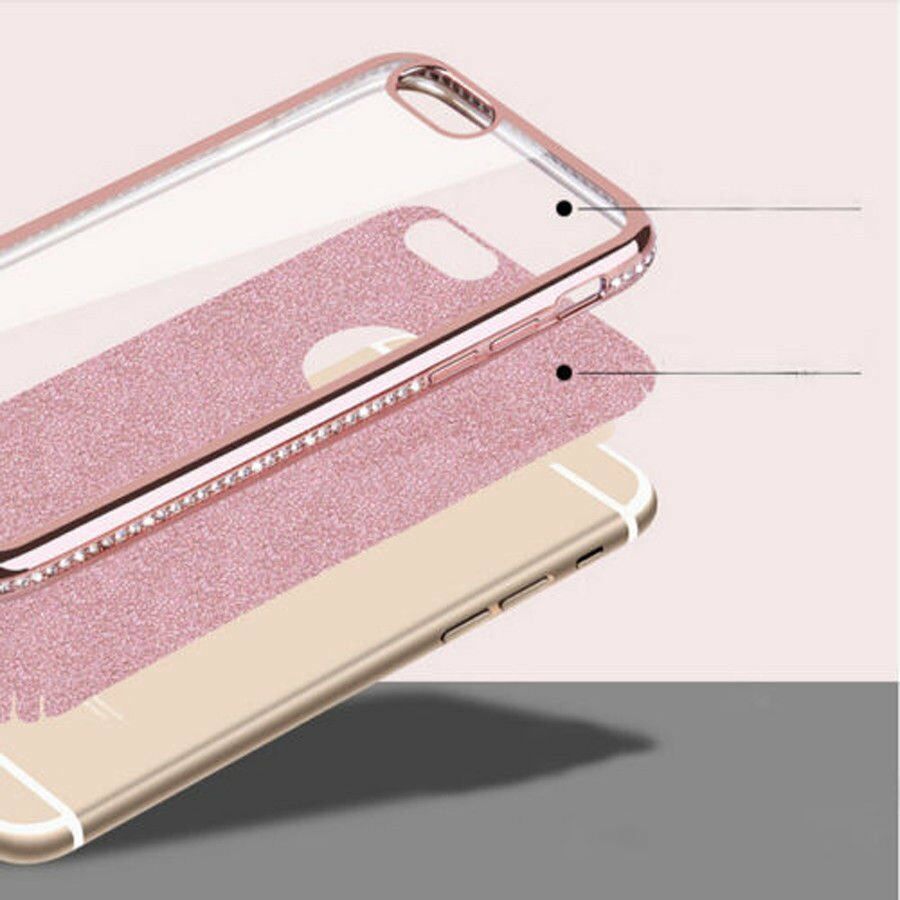 LAPOPNUT Rhinestone Glitter Cover Case for Iphone 11 Pro Xs Max X Xr 8 7 Plus 6 6s 5 5s SE Magnetic Finger 360 Ring Back Cover