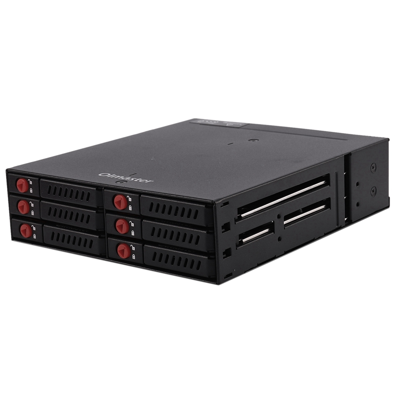 Oimaster 6- bay harde schijf behuizing rack dataopslag voor 2.5 inch sata ssd hdd thuis back-up e-mailopslag computerbehuizing serverbehuizing