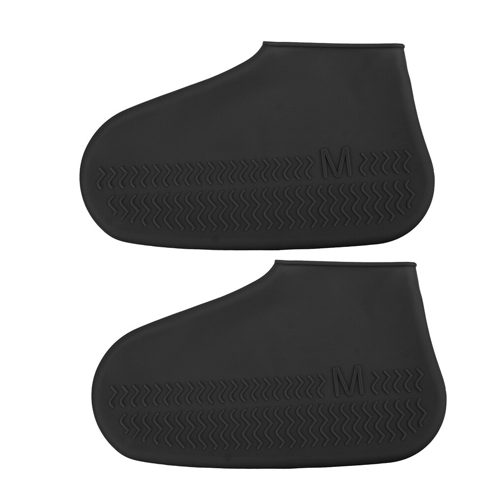 Rubberen Overschoenen Siliconen Regen Schoenen Laarzen Dekken Herbruikbare Waterdicht Antislip S/M/L 1 Paar outdoor Camping: Black M