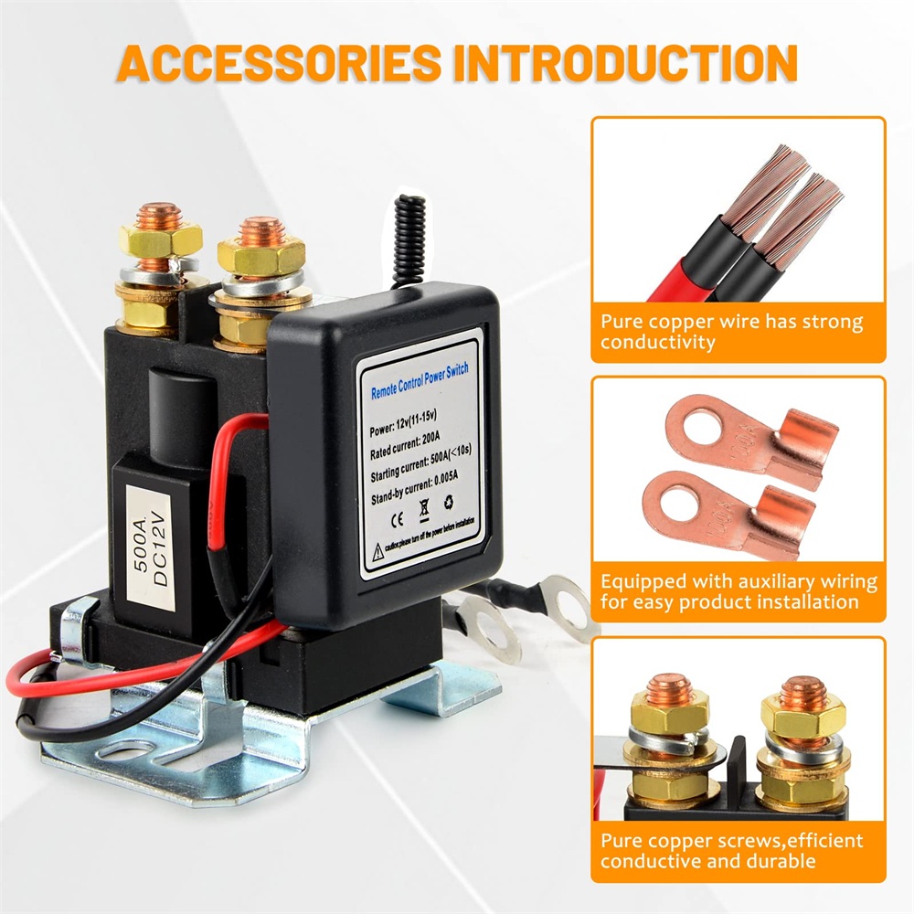 Relé de interruptor de batería 12V 500A/200A interruptor de alimentación de Control remoto desconexión rápida interruptor aislador de corte interruptor remoto antirrobo