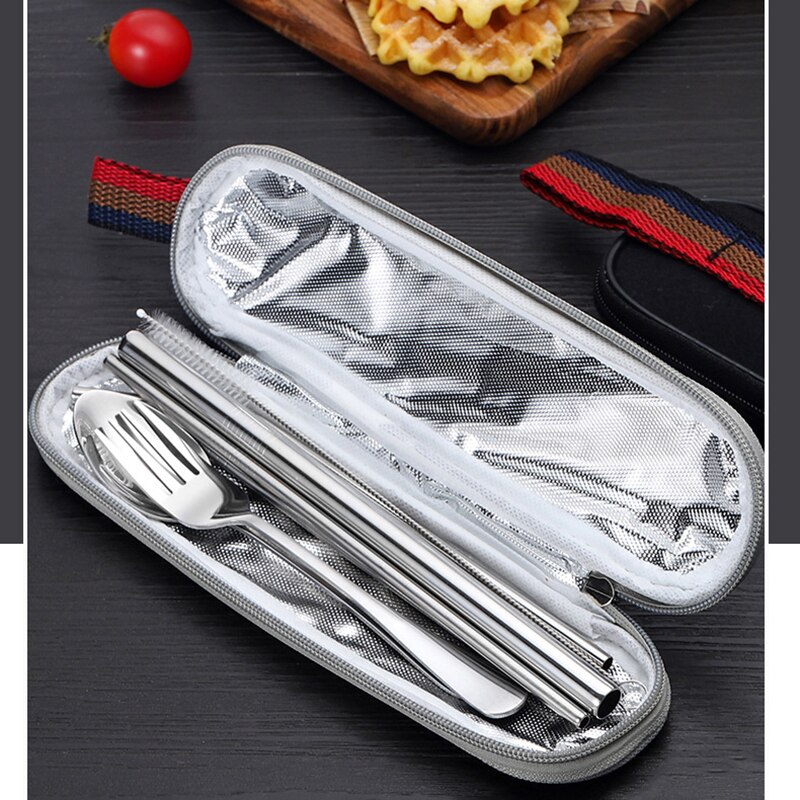 Stainless Steel knife and fork spoon chopsticks combination set Chinese Chop Stick Tableware Kitchen Tools Reusable