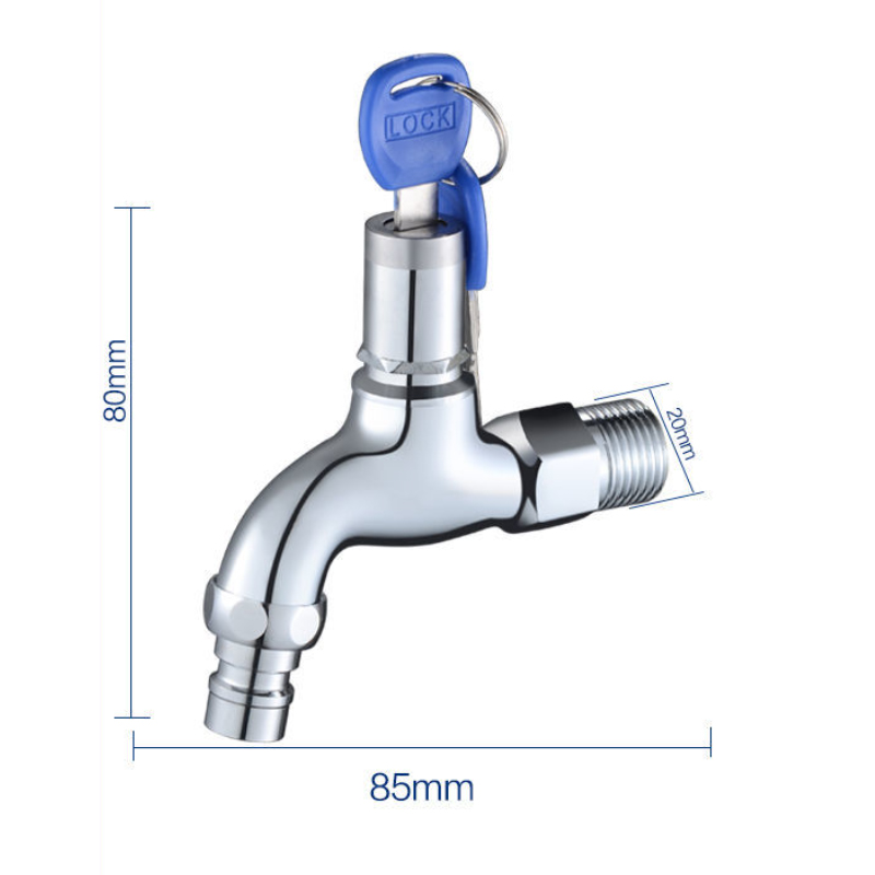 BaIDaiMoDeng Lavaggio Acqua di Rubinetto con Chiave di Blocco Rubinetto di Rame Singolo all'aperto anti-furto Rubinetto Della Cucina del Sensore del Rubinetto Esterno: ottone cromo