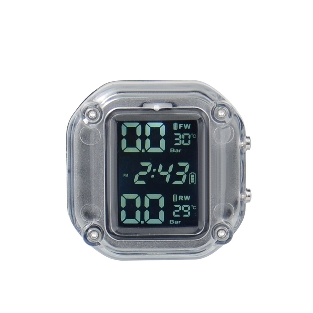 Waterproof Motorcycle Real Time Tire Pressure Monitoring System TPMS Wireless LCD Display External Sensors for Motors