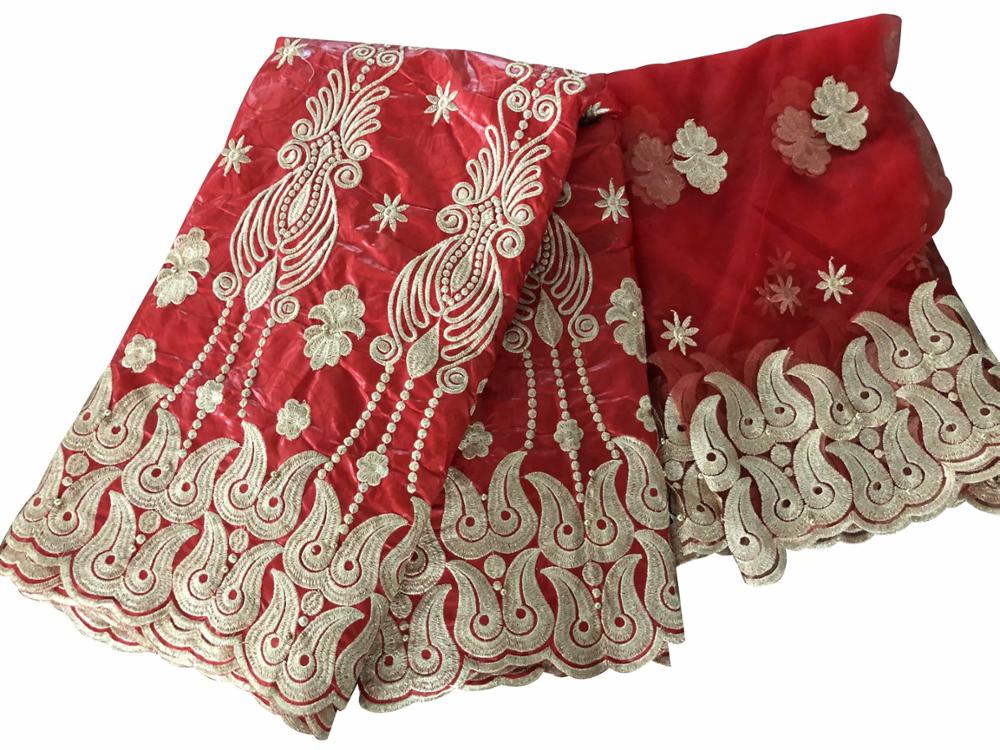 Bazin-tissu riche avec perles, tissus africains, bazin jacquard de guinée brocart avec dentelle française, robe pour femmes