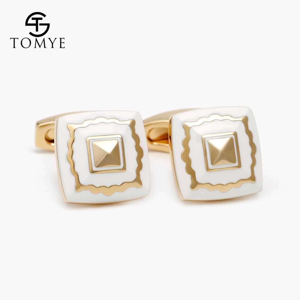 TOMYE Novelty Gold Cufflinks Square Copper Shirt Cufflinks For Mens XK18S380: XK18S380