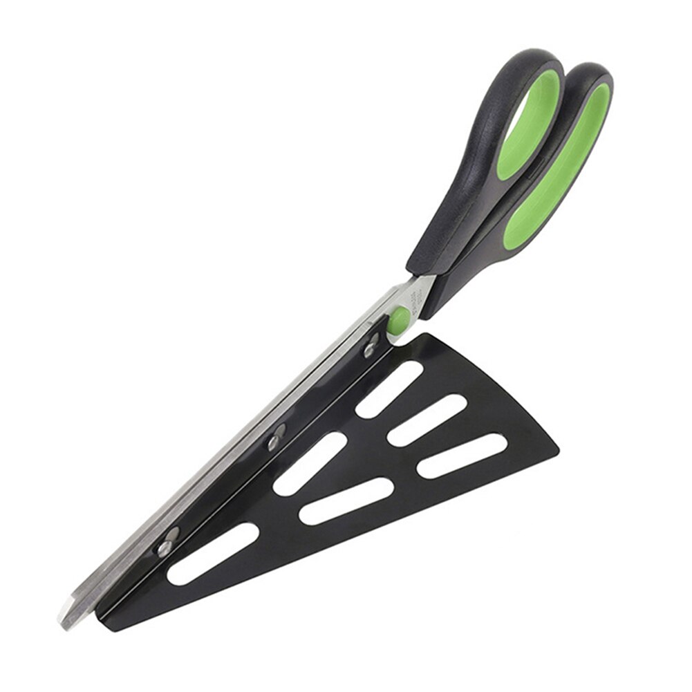 1 Pcs Pizza Scissor Cutter Stainless Steel Scissor Cut Pizza with Detachable Spatula JW
