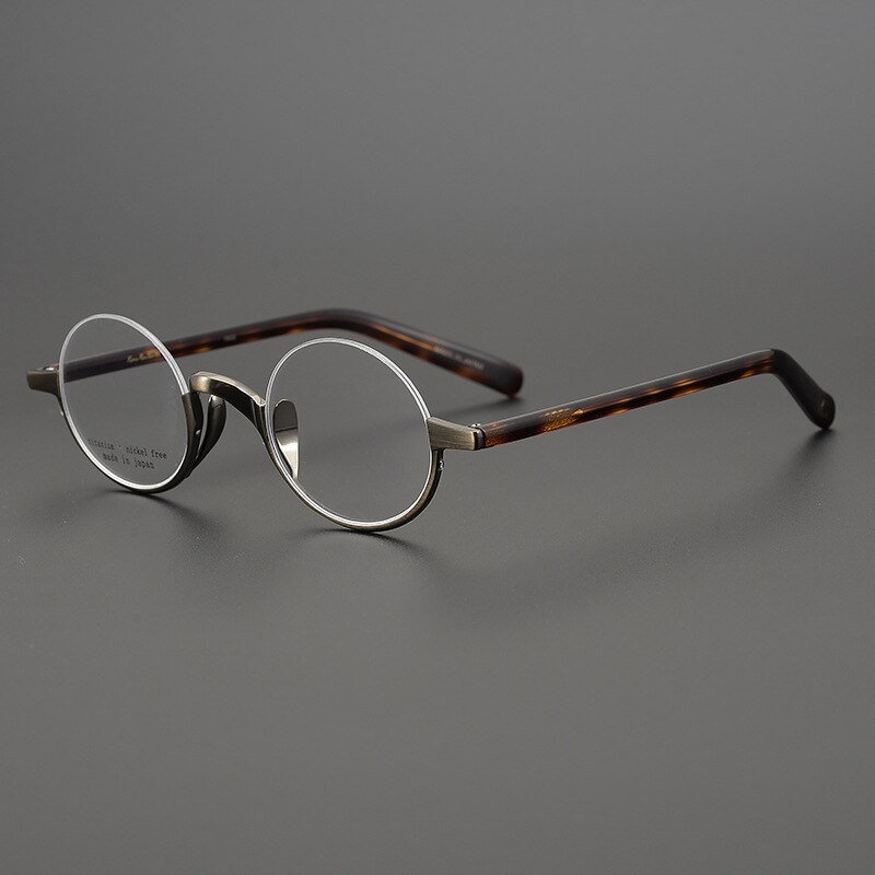 Japanese Brand Lennon Titanium Round Glasses Men Women Handmade Ultra-Light Small Frame Retro Eyeglasses Myopia Oculos Semi-Rim