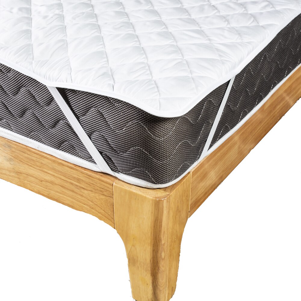 Lfh børstet quiltet vandtæt sengebetræk med elastikbånd flad ark stil madras pad betræk til skum madras anti mider